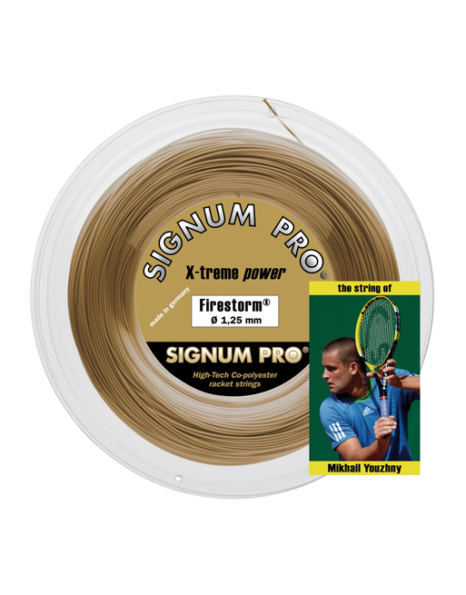 Gold Metallic Set Tennis String Firestorm 1.30mm 12m Signum Pro 